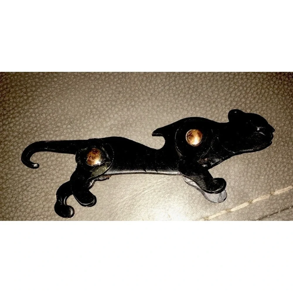 Vintage Steel Cut Out Cat Cougar Panther Handmade Retro Bottle Opener